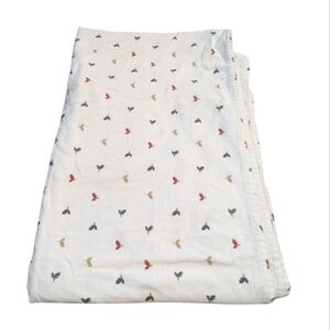 Woolrich Twin Flannel Flat Sheet Ivory Leaves Premium Weight cotton Cottagecore